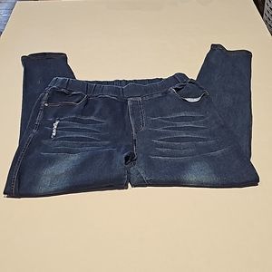 Blue denim slim ankle pants/leggings by let's diet size 2X